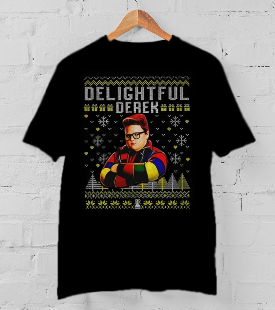Delightful Derek Ugly Christmas Sweater Stranger Things 5 Winter Style T-Shirt