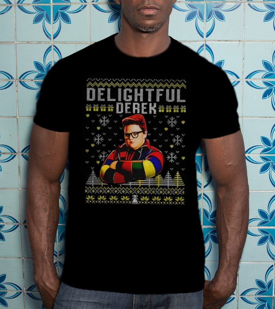 Delightful Derek Ugly Christmas Sweater Stranger Things 5 Winter Style T-Shirt