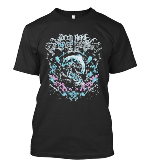 Wicca Phase Springs Eternal Sagittarius Moon Floral Motif T-Shirt