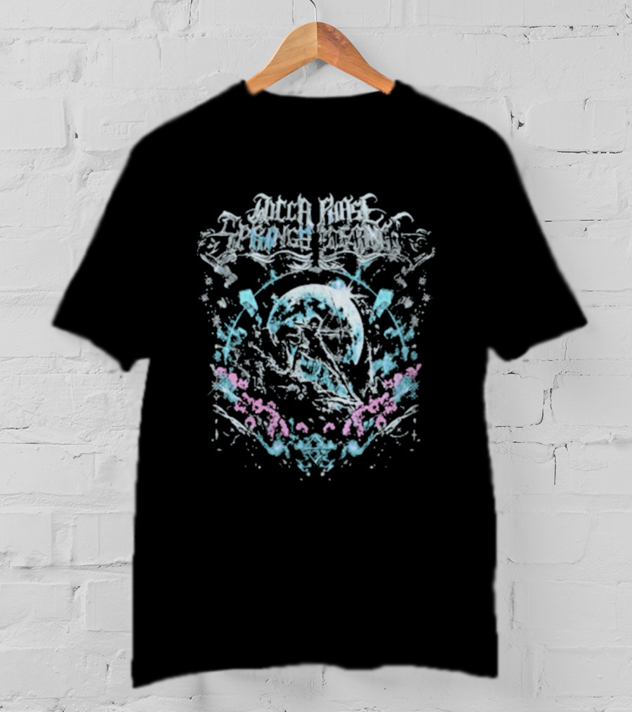 Wicca Phase Springs Eternal Sagittarius Moon Floral Motif T-Shirt