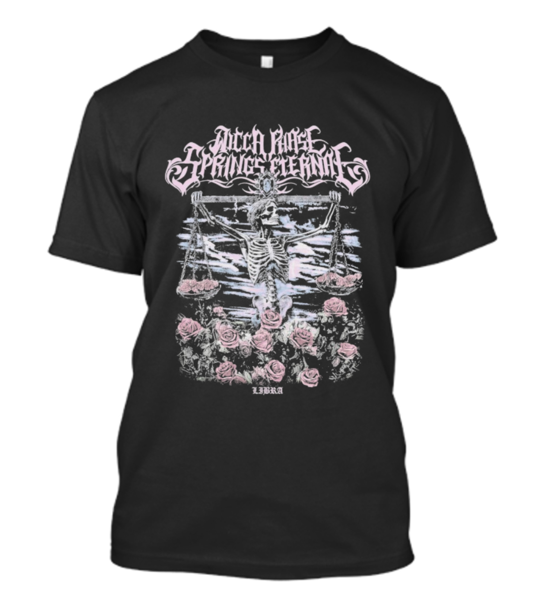 Wicca Phase Springs Eternal Skeleton Roses Delicate Floral Skeletal Fusion T-Shirt