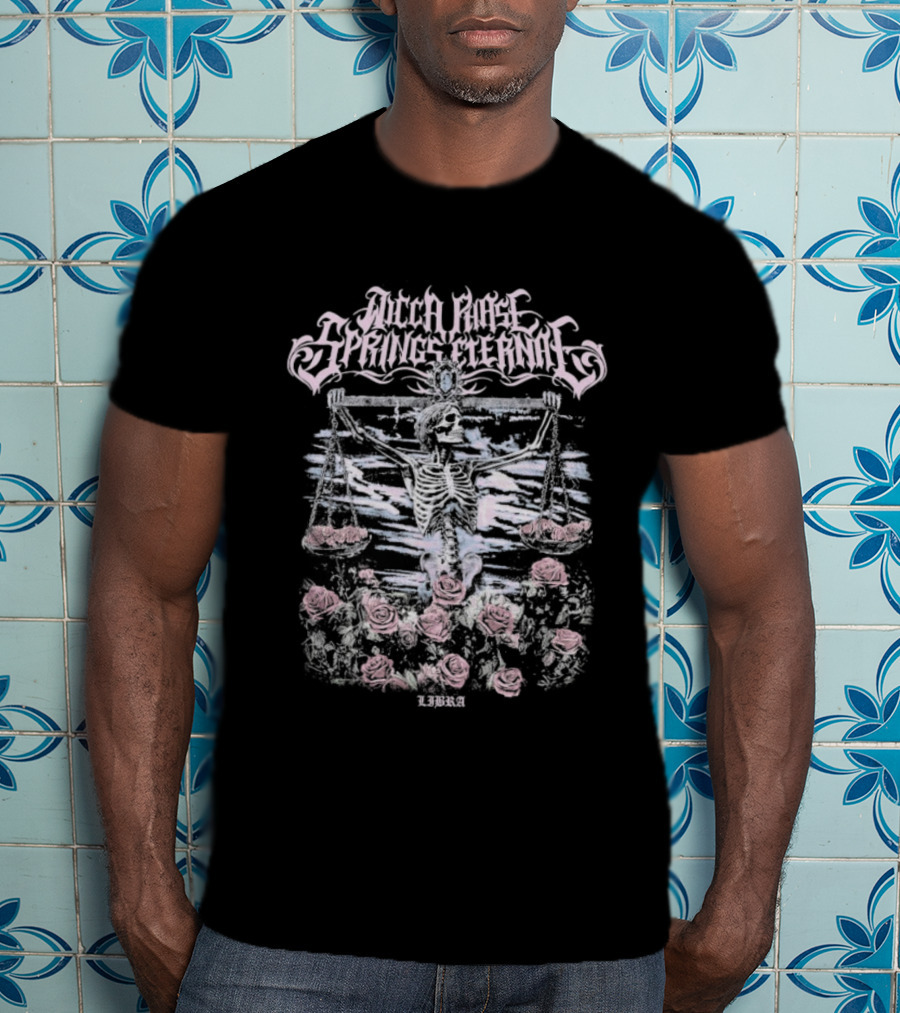 Wicca Phase Springs Eternal Skeleton Roses Delicate Floral Skeletal Fusion T-Shirt