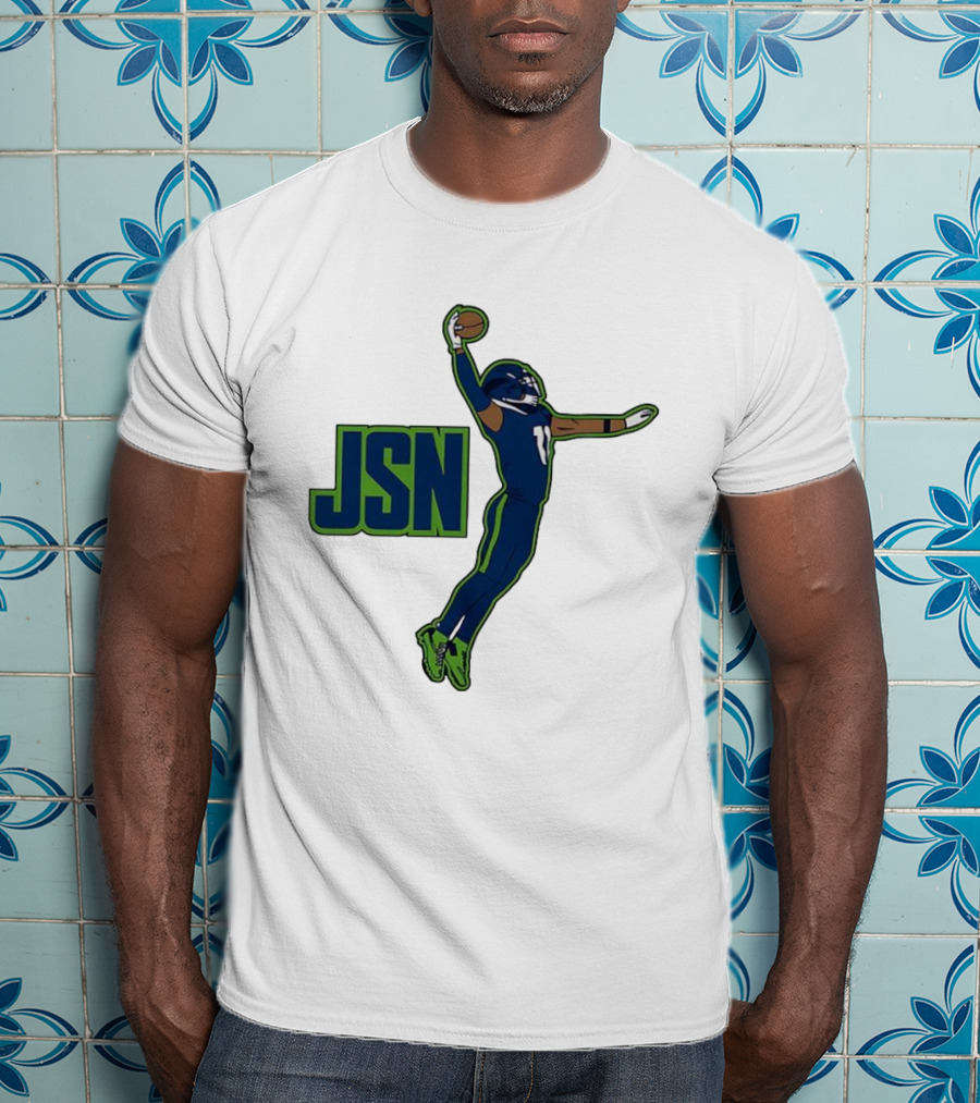 JSN Dunk Jaxon Smith-Njigba Seattle Football Jump Catch T-Shirt