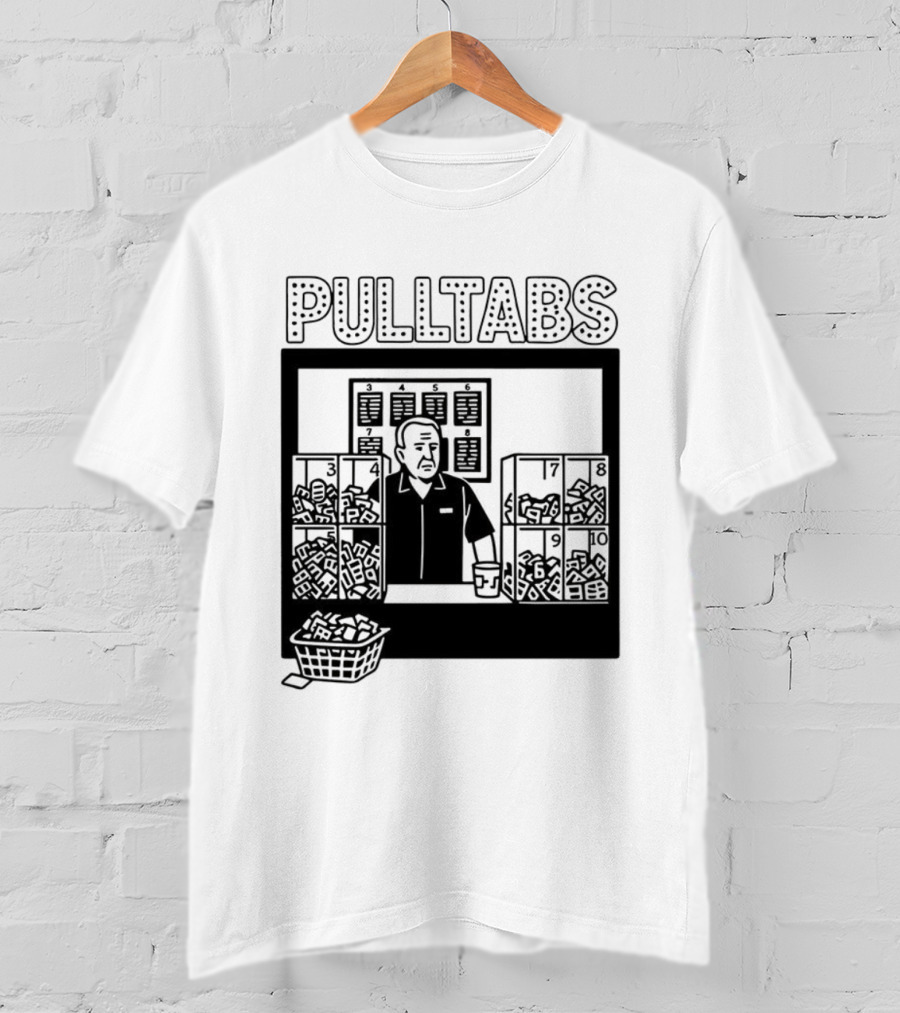 Minnesota Pull Tabs Comic Scene With Counter And Boxes T-Shirt