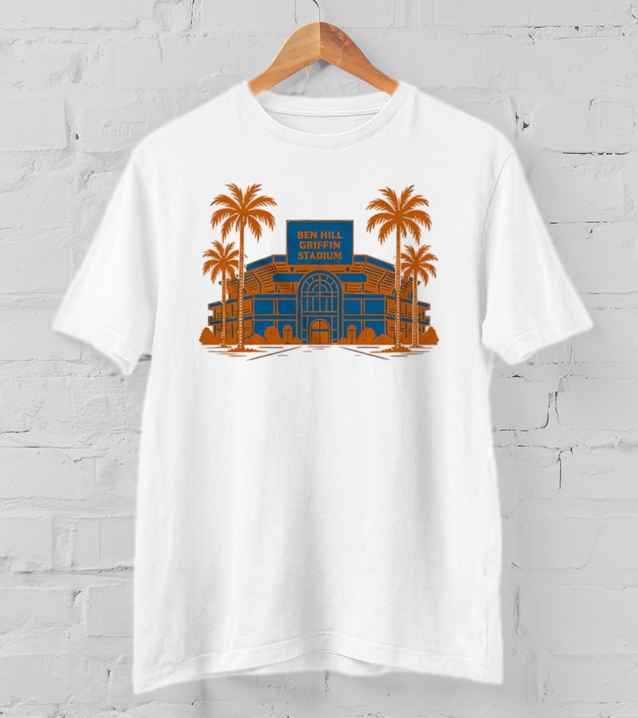 Ben Hill Griffin Stadium University Of Florida Gators Palm Trees T-Shirt