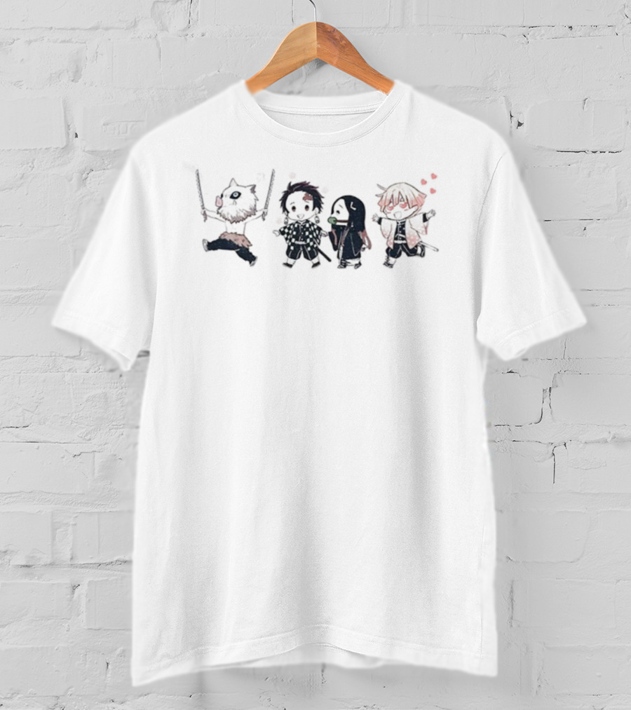 Demon Slayer Kimetsu No Yaiba Chibi Characters Meme Anime Fan Art T-Shirt