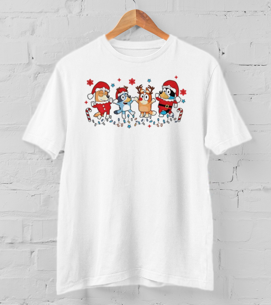 Bluey Family Christmas 2025 Winter Santa Holiday Fun T-Shirt