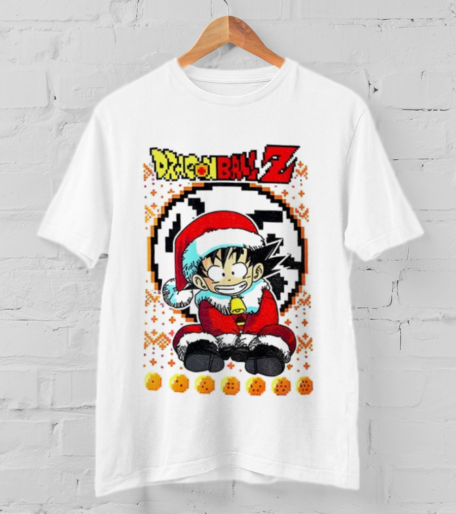 Dragon Ball Z Christmas Goku Santa Outfit With Dragon Balls T-Shirt