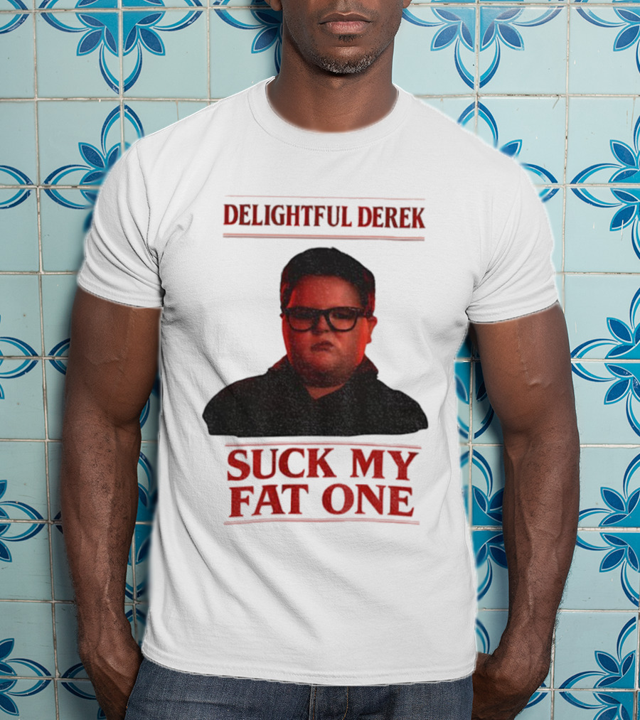Delightful Derek Stranger Things Suck My Fat One Christmas T-Shirt