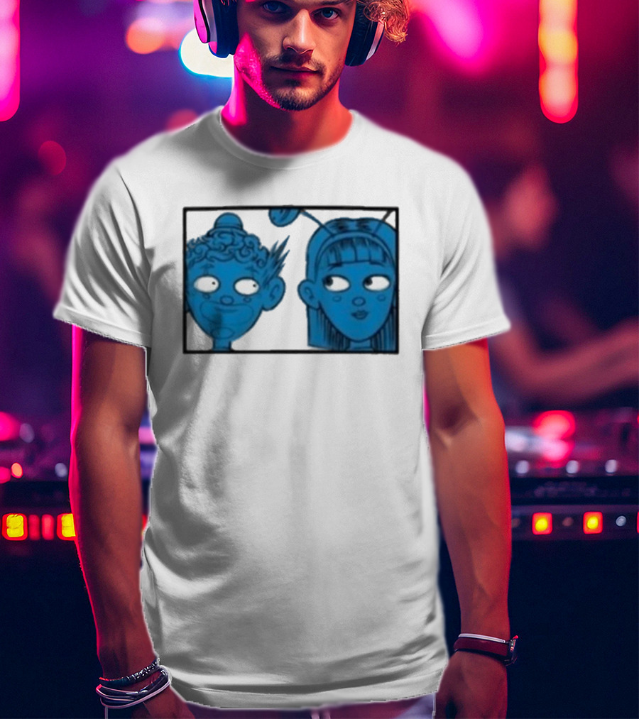 Homestuck Whistles Comic Characters Blue Faces Retro Style T-Shirt