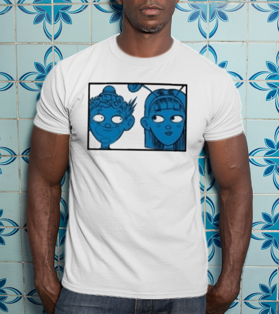 Homestuck Whistles Comic Characters Blue Faces Retro Style T-Shirt