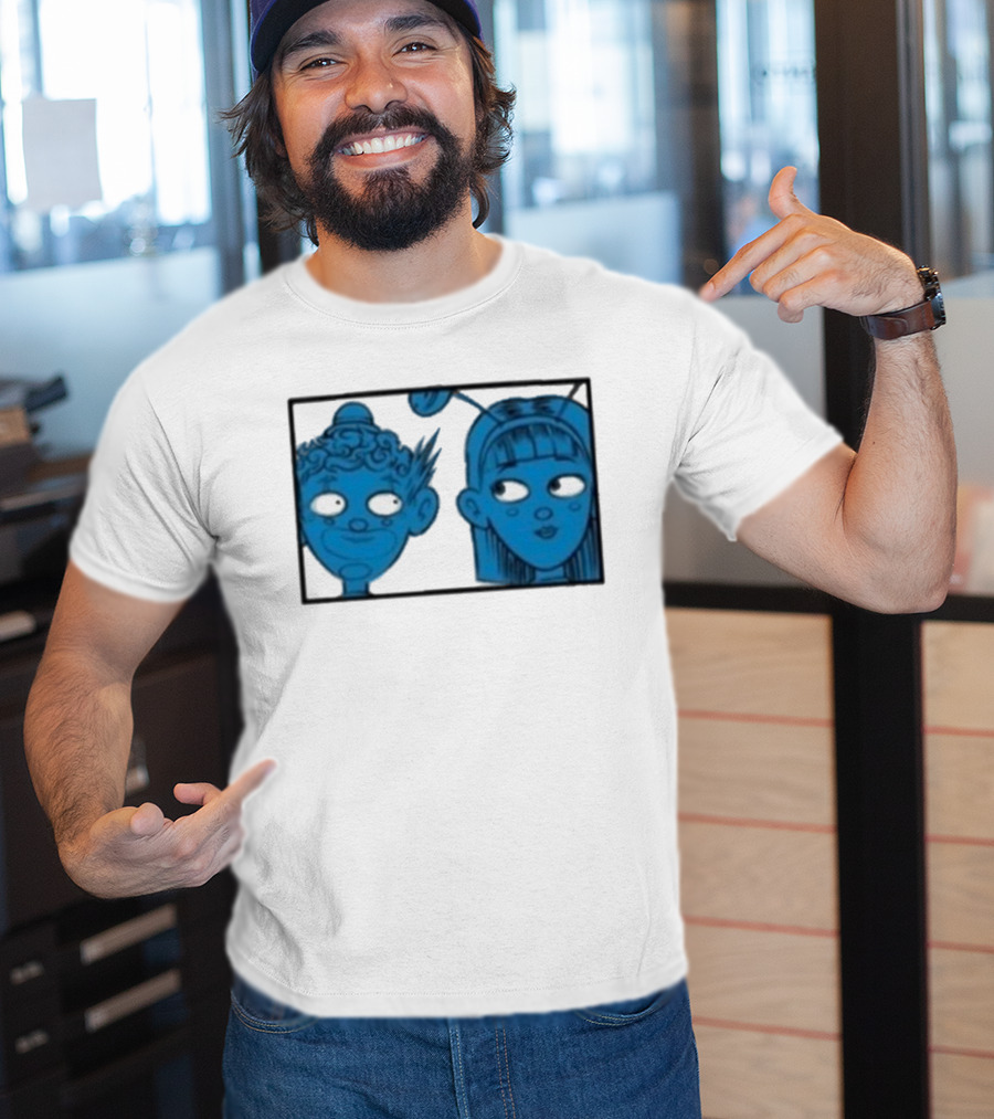 Homestuck Whistles Comic Characters Blue Faces Retro Style T-Shirt