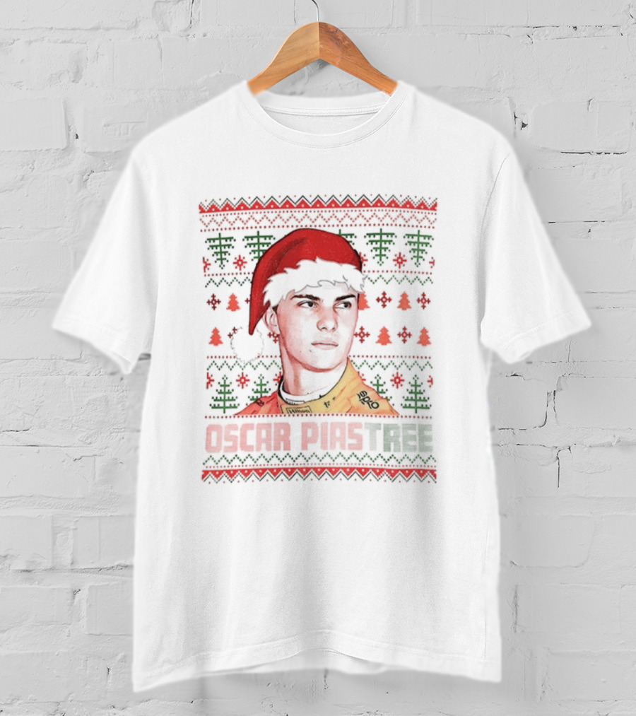 Oscar Piastree Santa Hat Merry Christmas T-Shirt