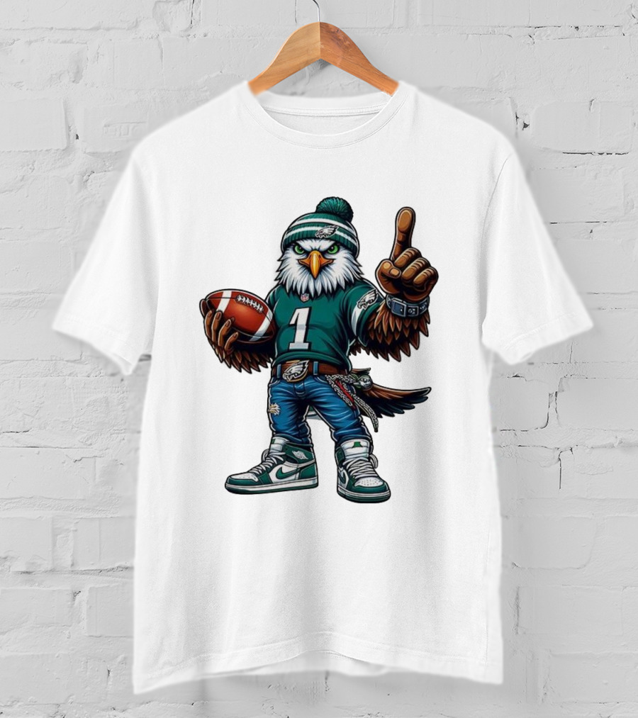 Philadelphia Eagles Mascot Number 1 Football Fan Gear T-Shirt