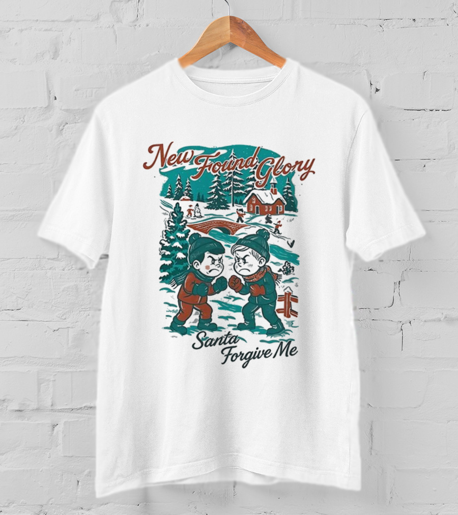 New Found Glory Santa Forgive Me Winter Scene T-Shirt