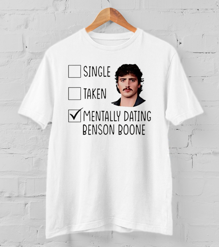 Single Taken Mentally Dating Benson Boone Check Mark T-Shirt