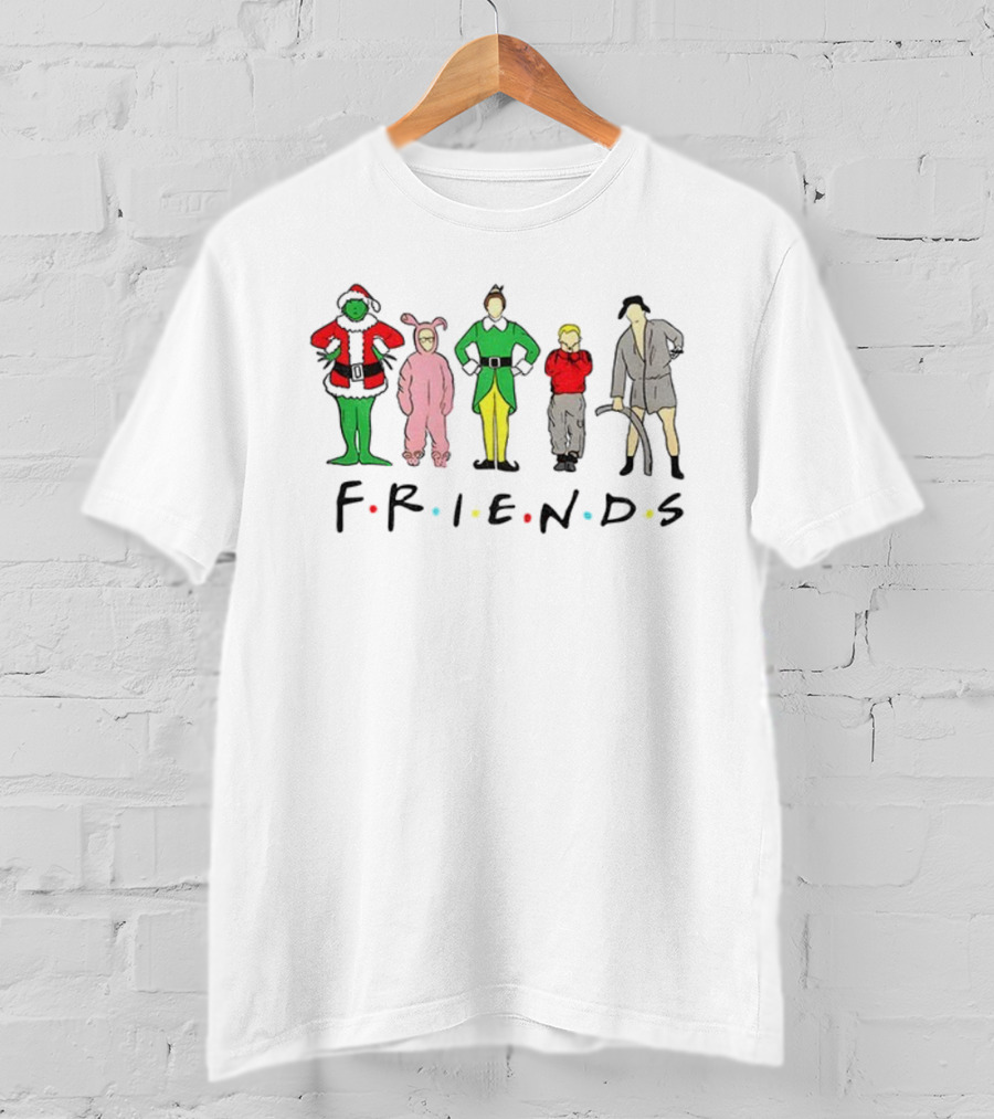 The Grinch Ralphie Buddy Kevin Clark Friends Christmas Characters Crossover T-Shirt