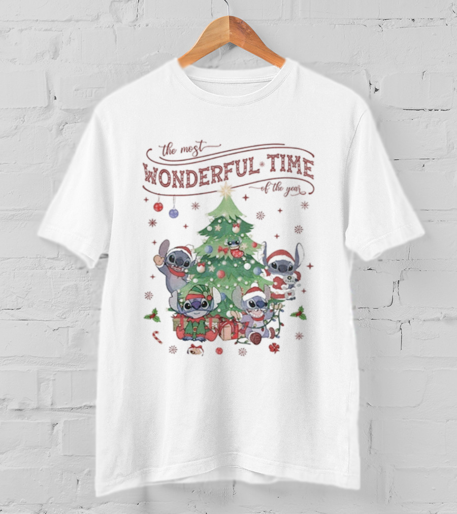 Stitch The Most Wonderful Time Of The Year Merry Christmas 2025 T-Shirt