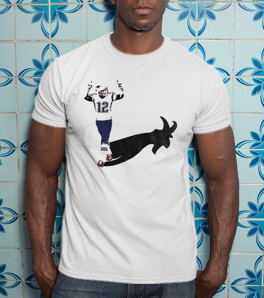 Tom Brady Tampa Bay Buccaneers 2025 The Goat Shadow Football 12 T-Shirt