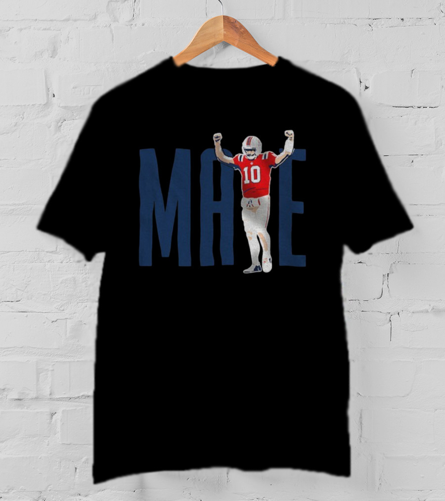 Drake Maye 10 New England Patriots Celebration NFL Football 2025 T-Shirt
