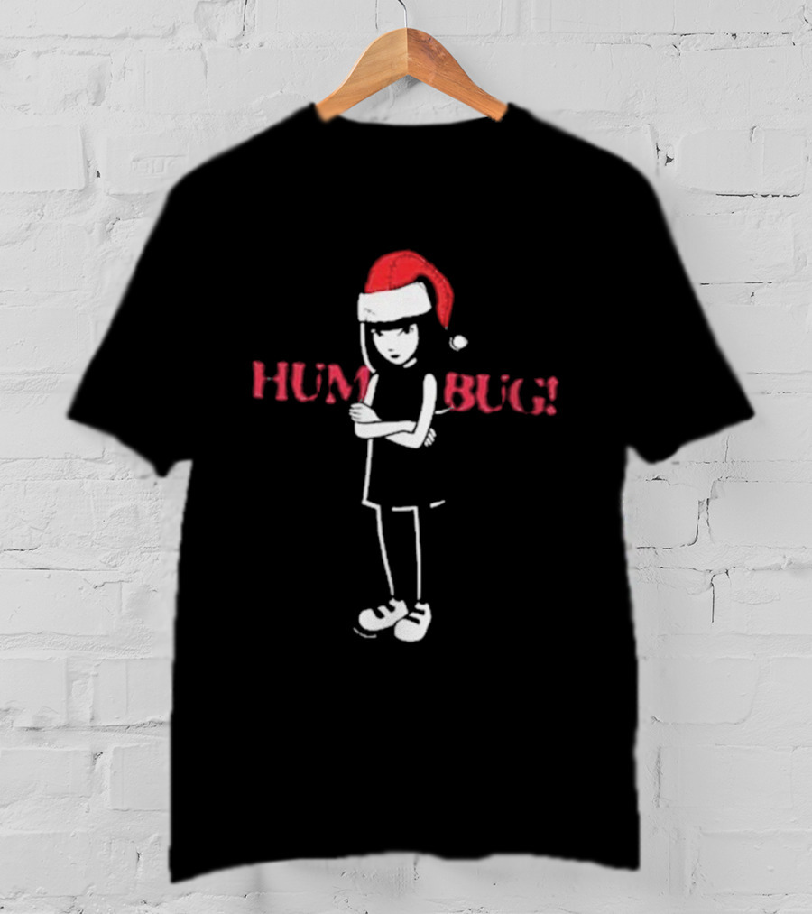 Emily The Strange Humbug Christmas Santa Hat T-Shirt