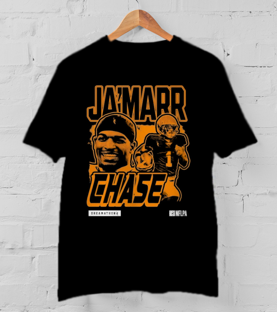 Ja'Marr Chase Football Star Player Illustration T-Shirt