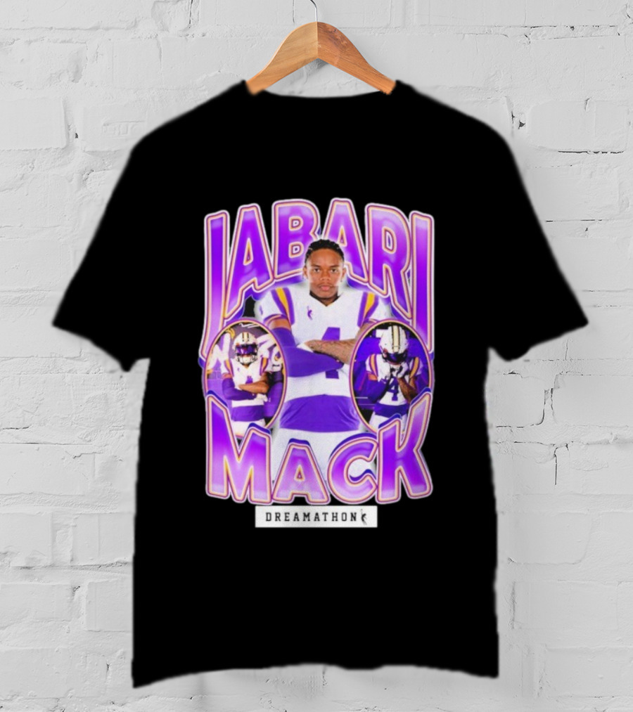 Jabari Mack Purple And White Dreamathon Football LSU Tigers T-Shirt