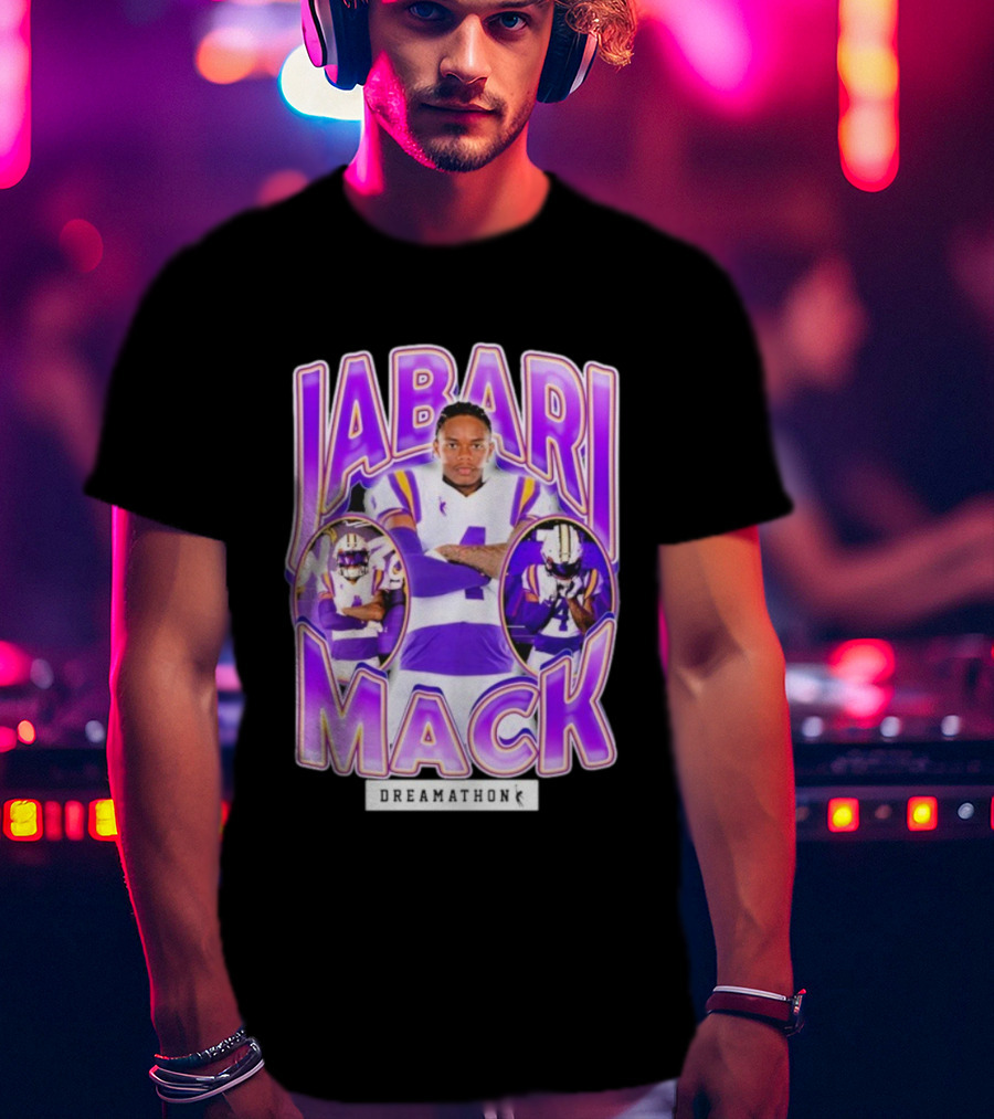 Jabari Mack Purple And White Dreamathon Football LSU Tigers T-Shirt