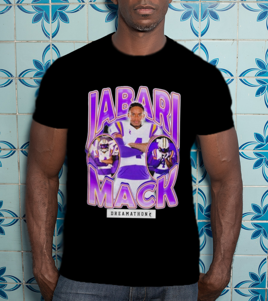 Jabari Mack Purple And White Dreamathon Football LSU Tigers T-Shirt