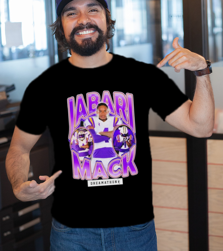 Jabari Mack Purple And White Dreamathon Football LSU Tigers T-Shirt