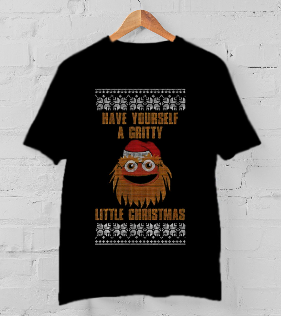 Have Yourself A Gritty Little Christmas Philadelphia Flyers Hockey T-Shirt