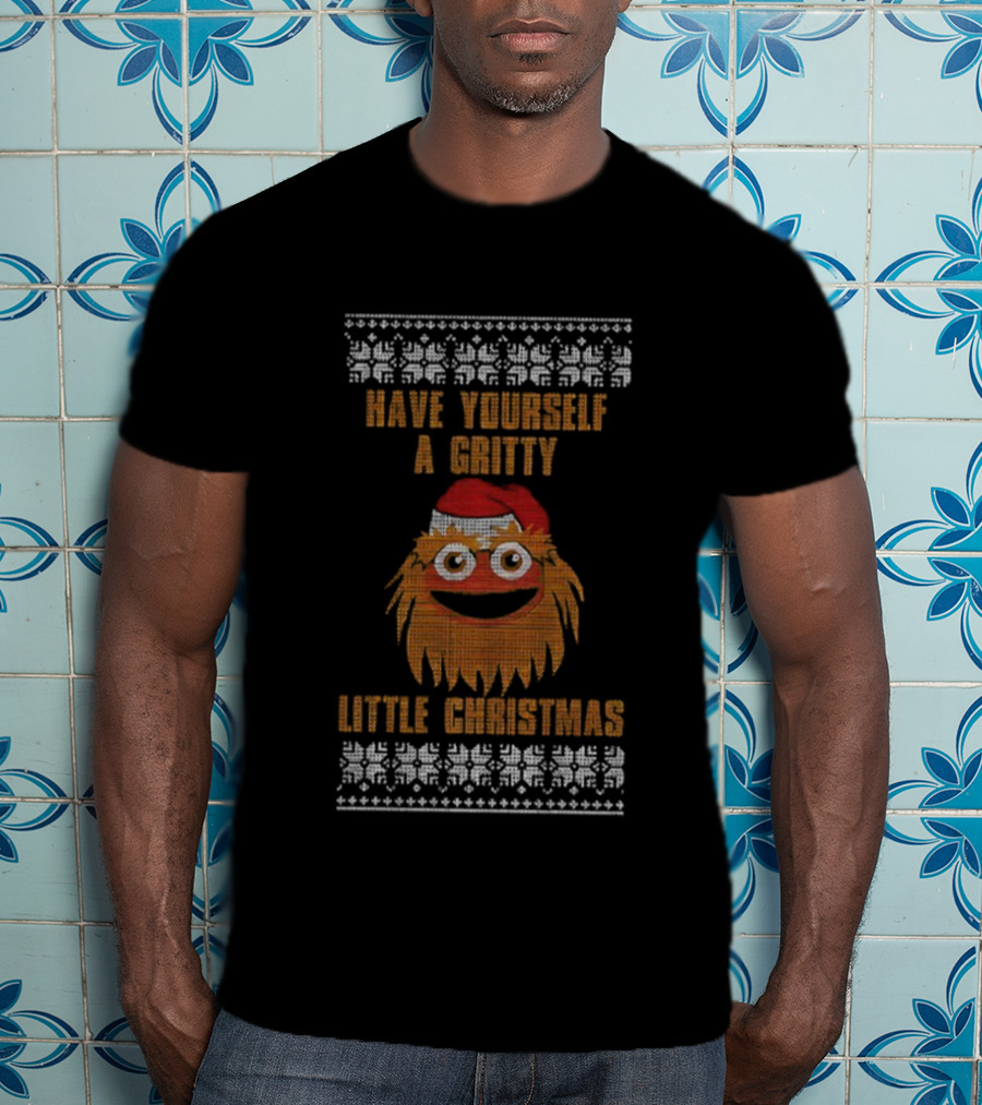 Have Yourself A Gritty Little Christmas Philadelphia Flyers Hockey T-Shirt
