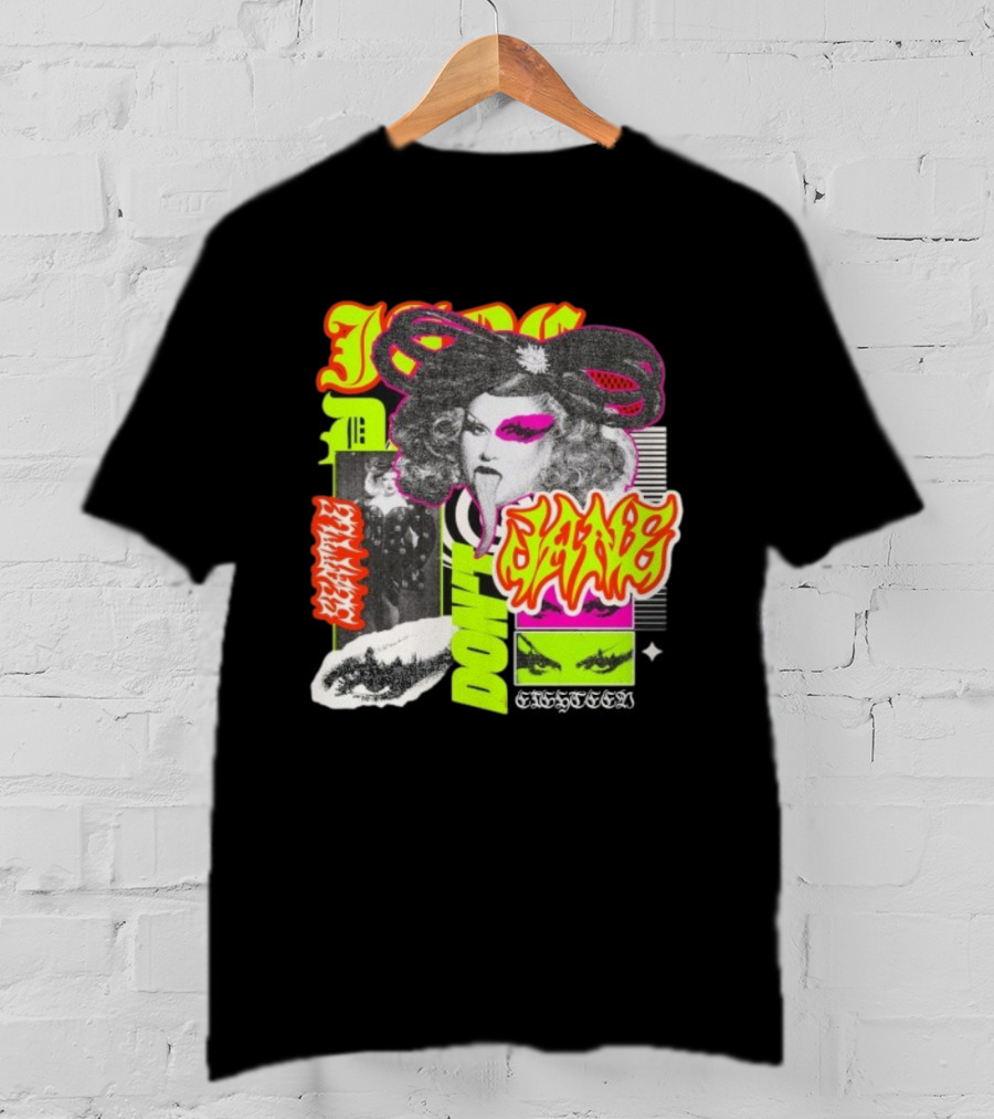 Jane Don't Glam Punk Retro Vibe Colorful Collage T-Shirt