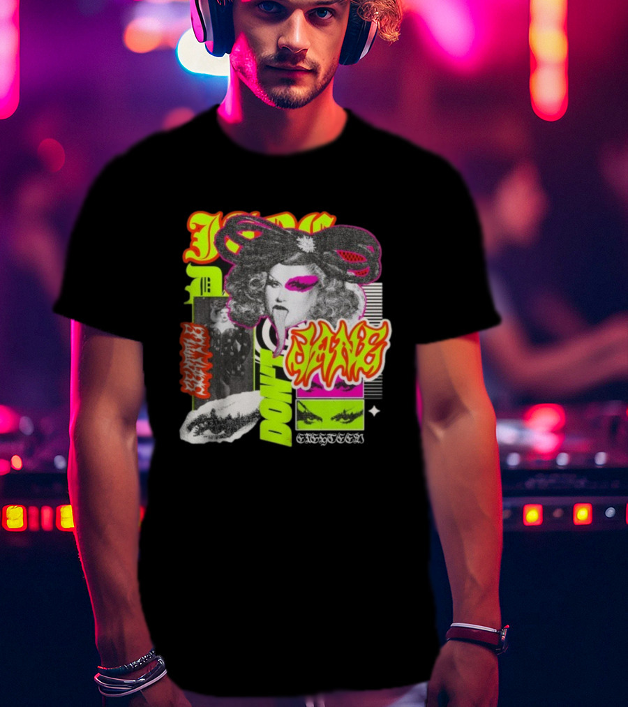 Jane Don't Glam Punk Retro Vibe Colorful Collage T-Shirt