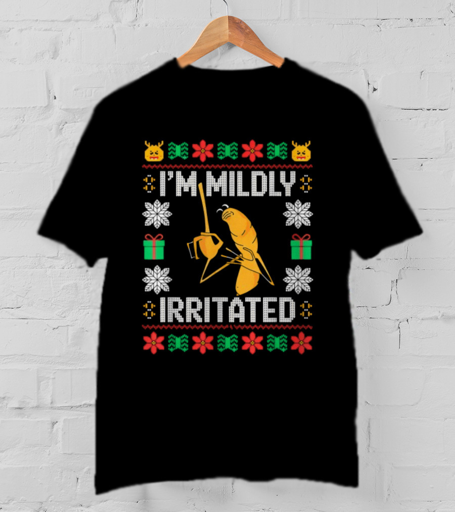 I'm Mildly Irritated Marcus Worm Christmas Ugly Sweater Gifts T-Shirt