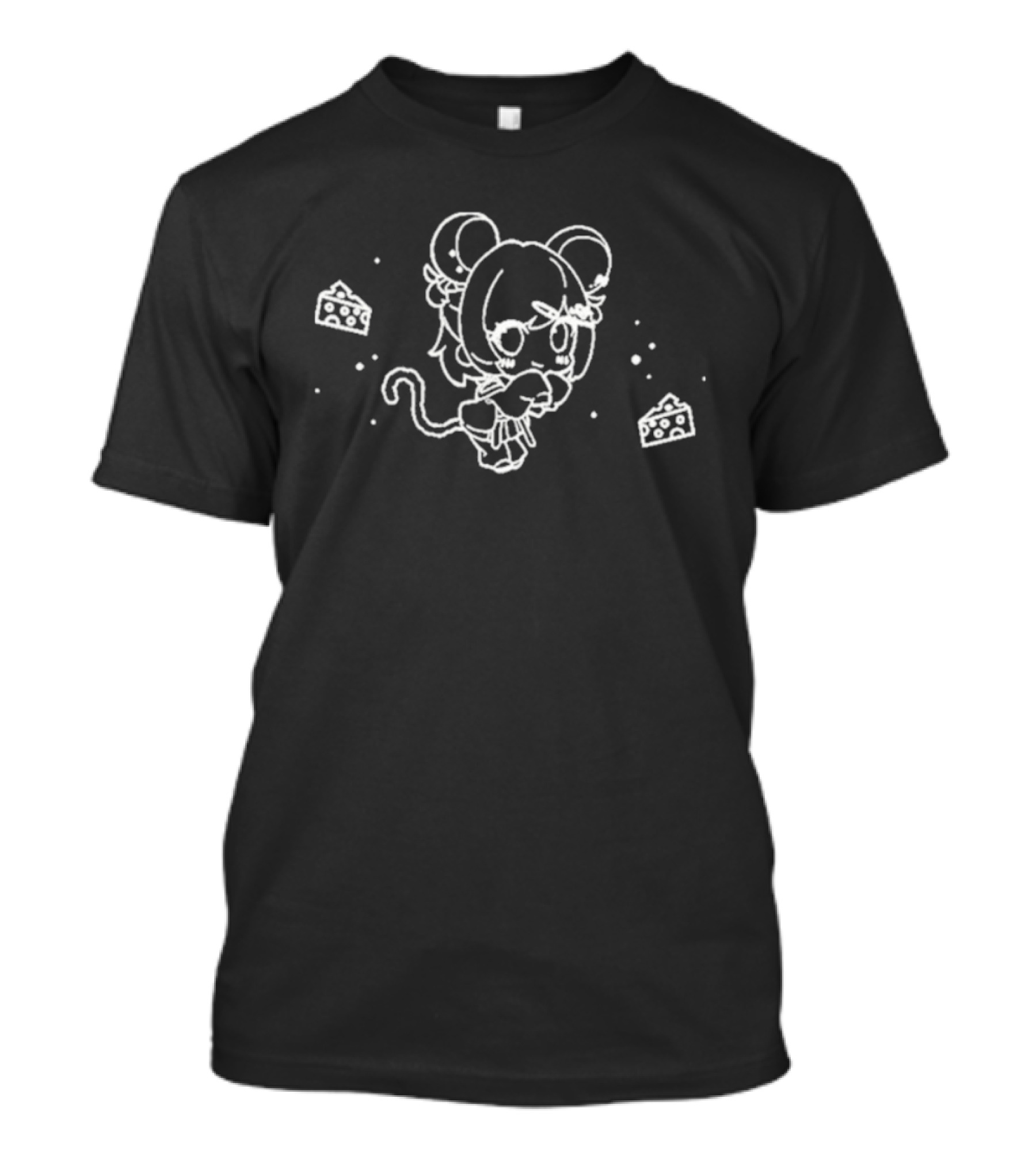 NemimiYane Chibi Kawaii Mouse And Cheese Abstraction T-Shirt