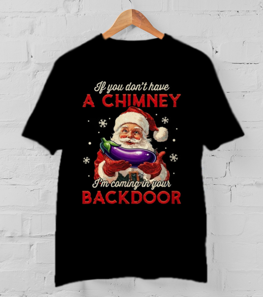 If You Dont Have A Chimney Santa Coming In Your Backdoor Christmas Eggplant T-Shirt