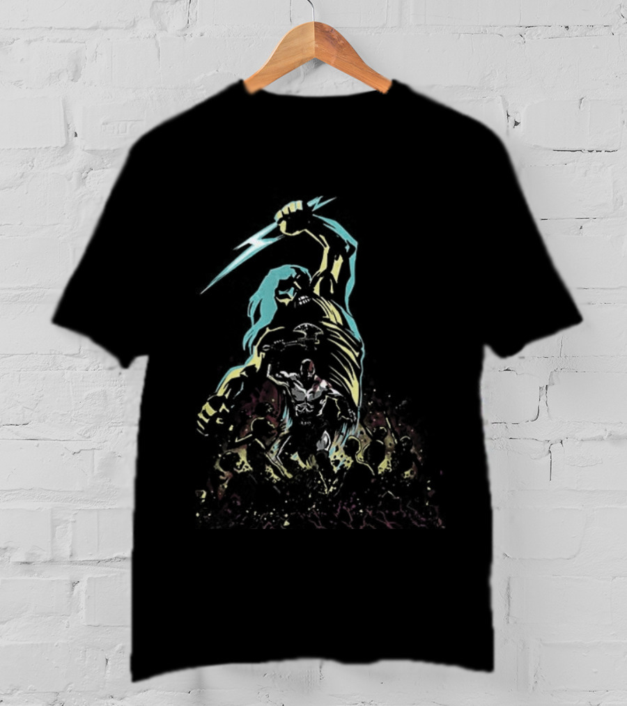 Kratos Vs Zeus Undead Battle God Of War Mythical Showdown T-Shirt