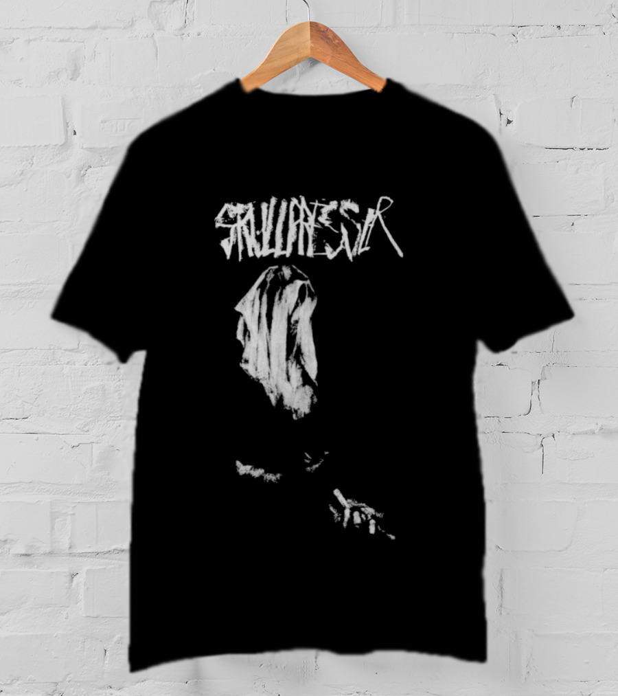 Skullpresser Distressed Grunge Typography Skull Artwork T-Shirt