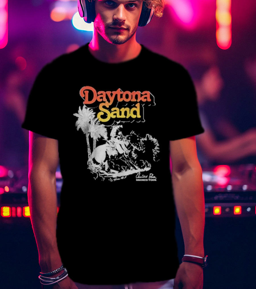 Daytona Sand Orville Peck Western Cowboy Rider With Palm Trees T-Shirt