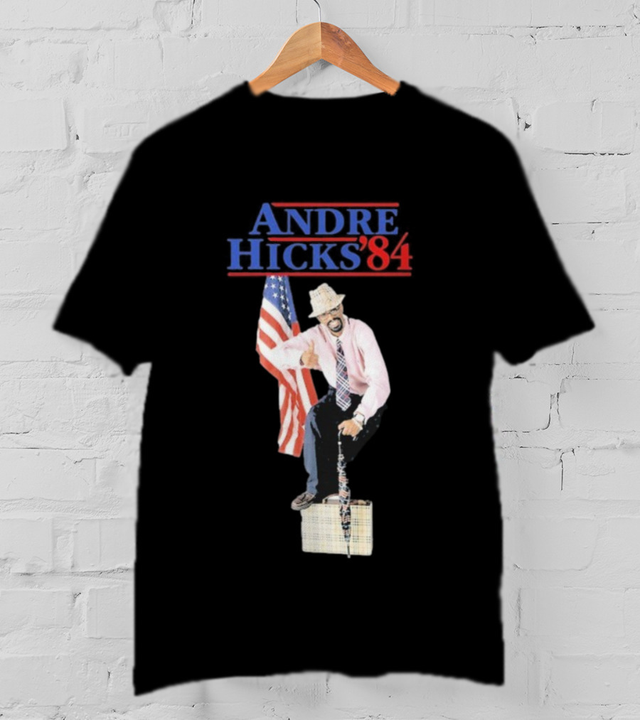 Andre Hicks 1984 American Flag Theme T-Shirt