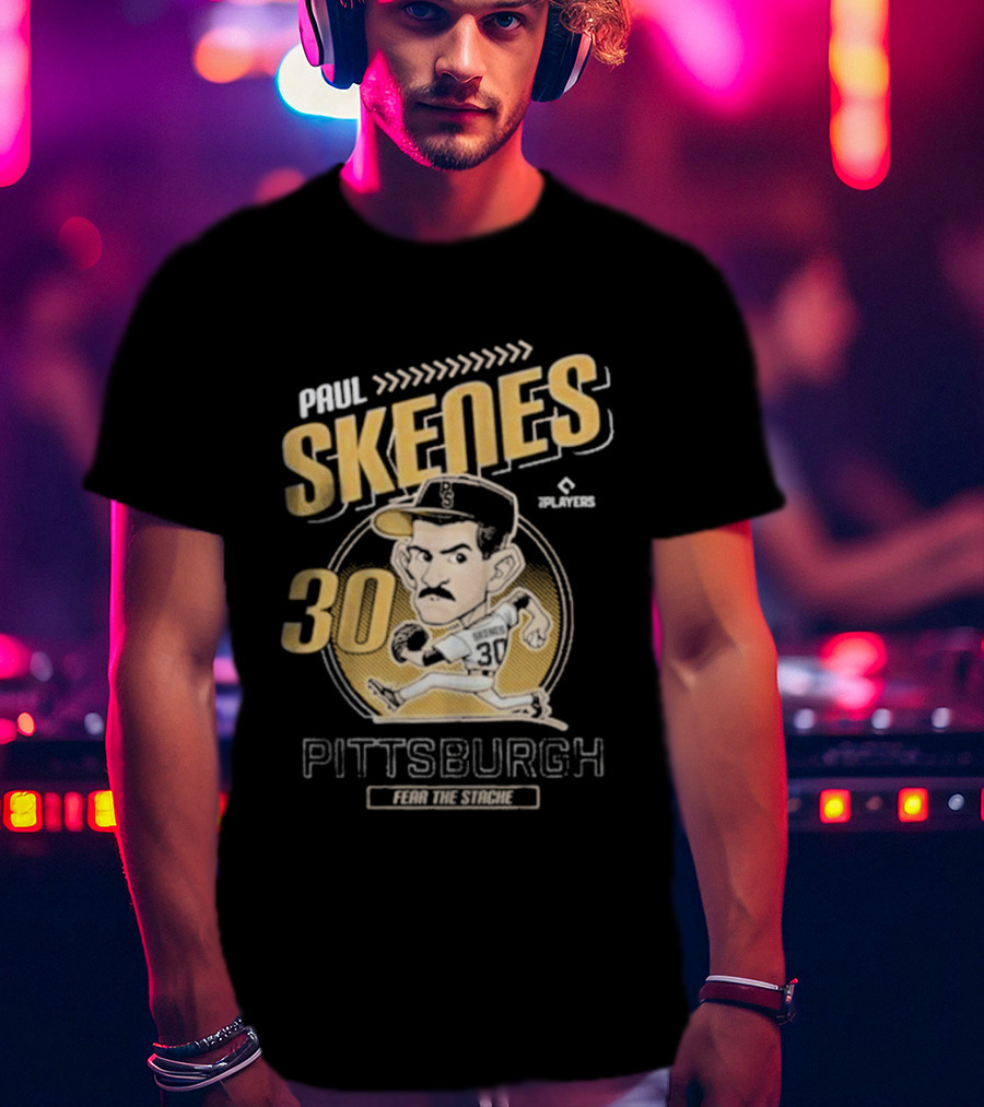 Paul Skenes Fear The Stache Pittsburgh 30 Caricature T-Shirt