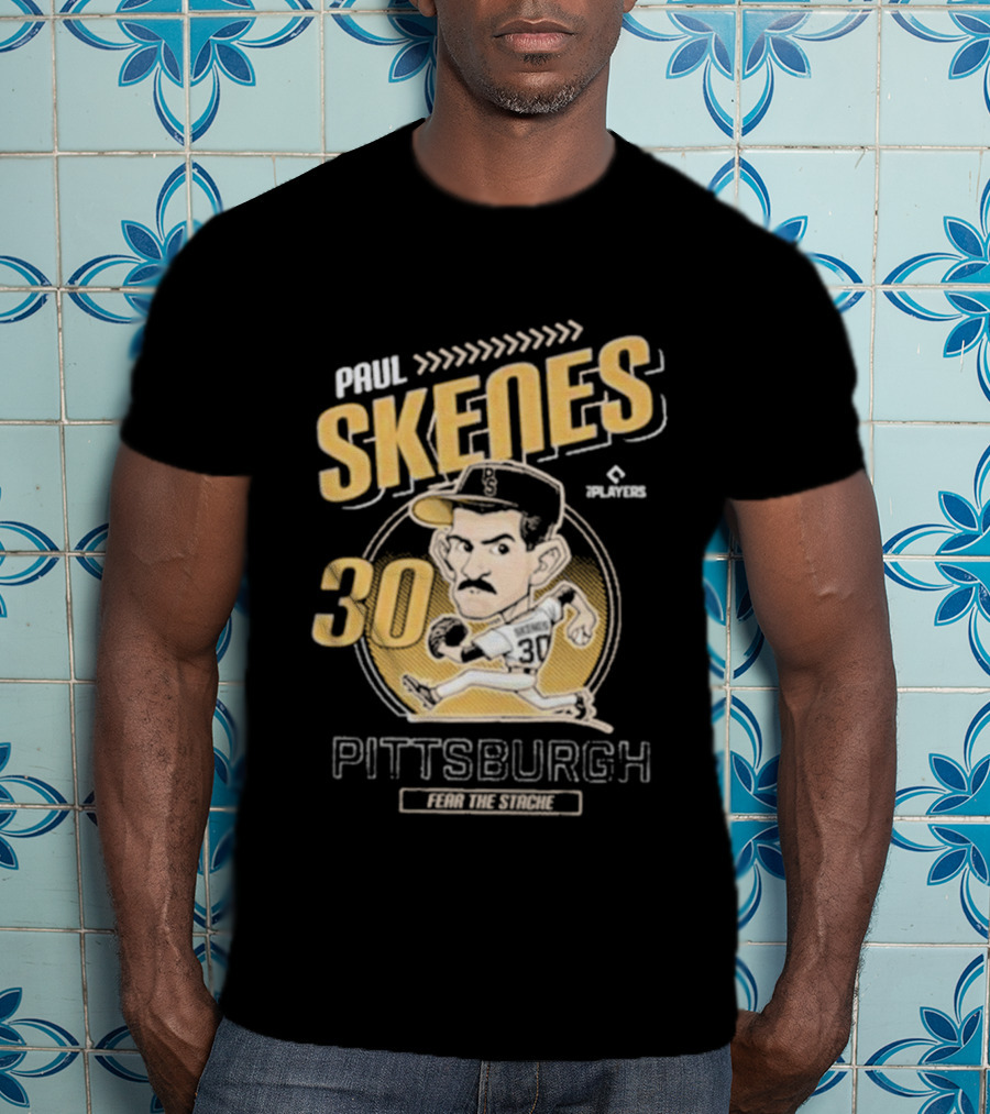 Paul Skenes Fear The Stache Pittsburgh 30 Caricature T-Shirt