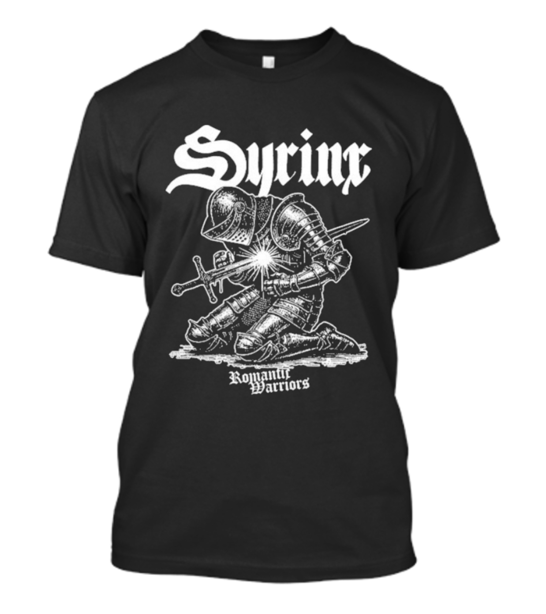 Syrinx Romantic Warriors Knight Sword Kneeling Medieval Armor T-Shirt