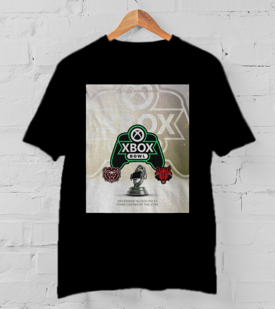 Xbox Bowl Missouri State Bears Vs Arkansas State Red Wolves Football 2025 December 18 Ford Center At The Star T-Shirt