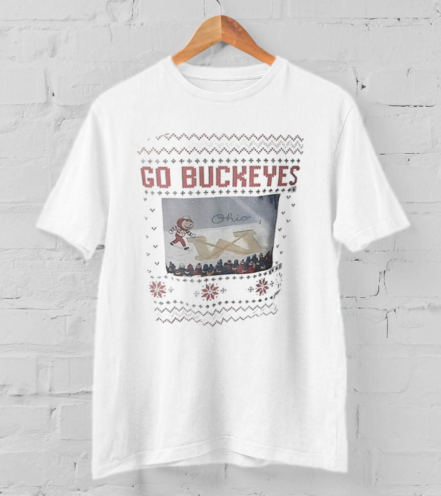Go Buckeyes Brutus Buckeye Crosses Out Michigan W Snow Scene T-Shirt