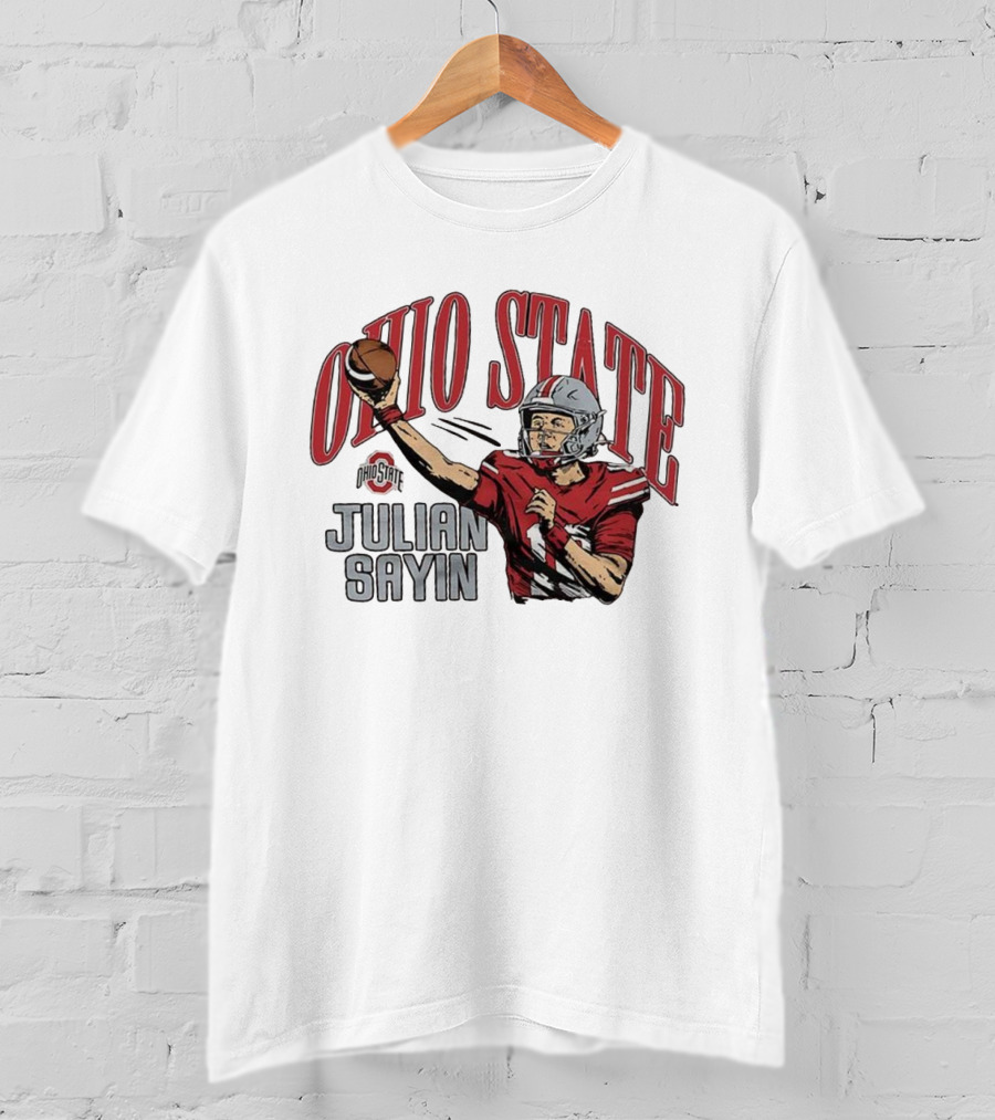 Ohio State Buckeyes Julian Sayin Football Throw Cartoon T-Shirt