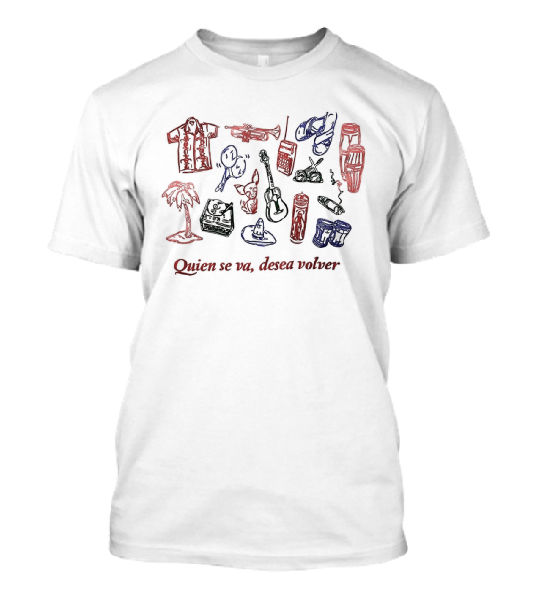 Quien Se Va Desea Volver Palm Tree Travel Imagery T-Shirt