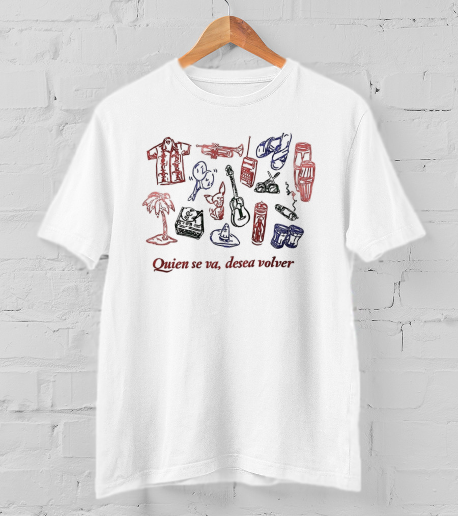 Quien Se Va Desea Volver Palm Tree Travel Imagery T-Shirt