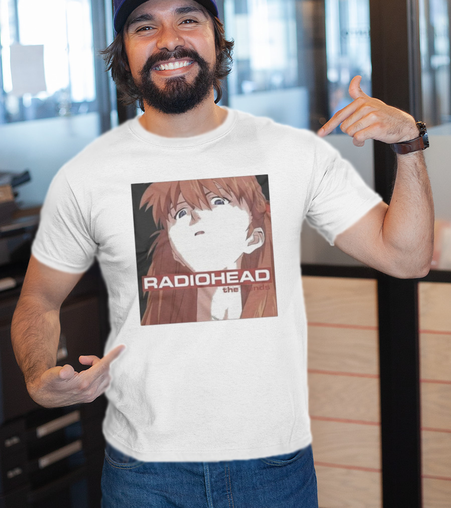 Radiohead The Bends Asuka Langley Soryu Anime Crossover Fan Art T-Shirt